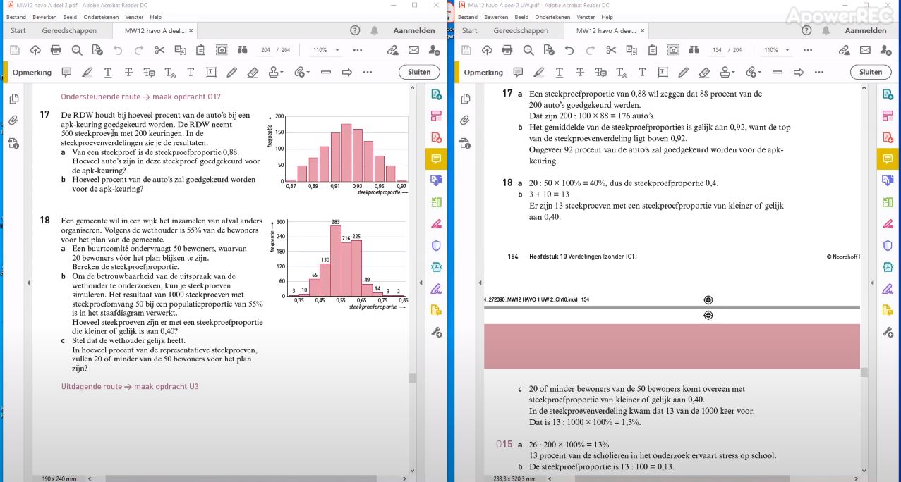Steekproevenverdeling van een proportie Opgave 17