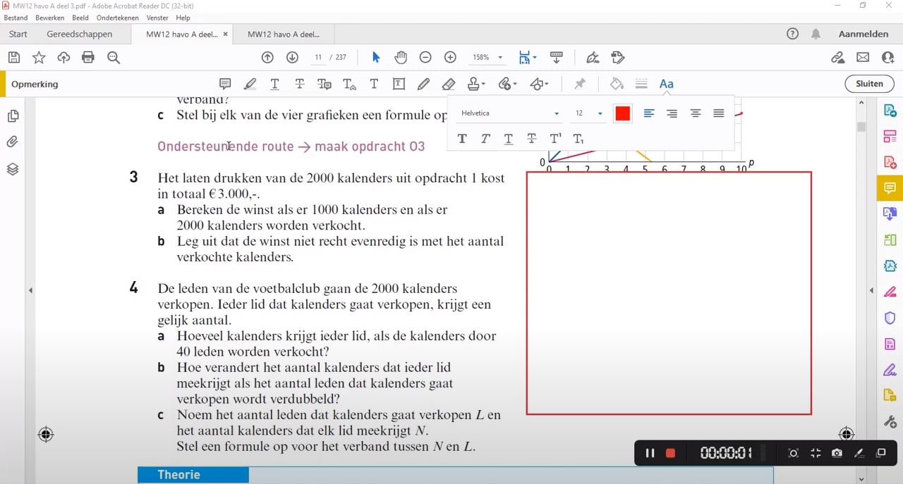 Recht evenredig en omgekeerd evenredig Opgave 3