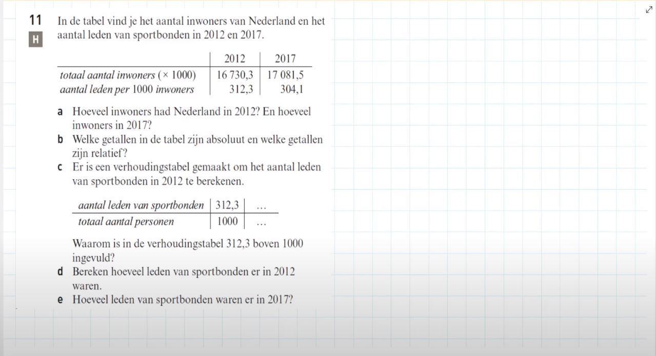 Absoluut en relatief Opgave 11