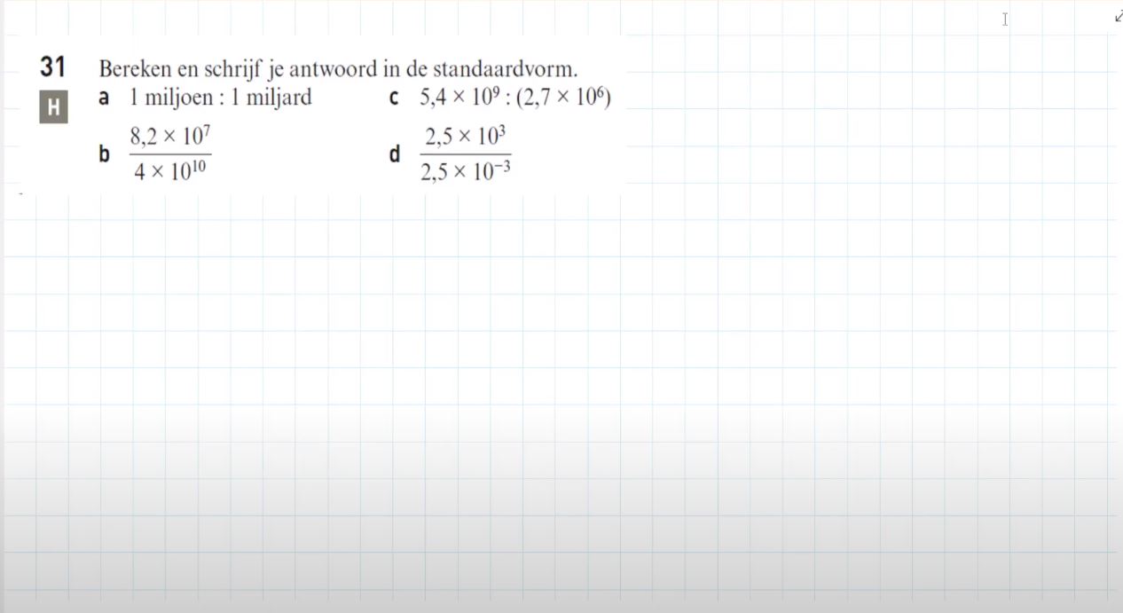 Grote en kleine getallen Opgave 31