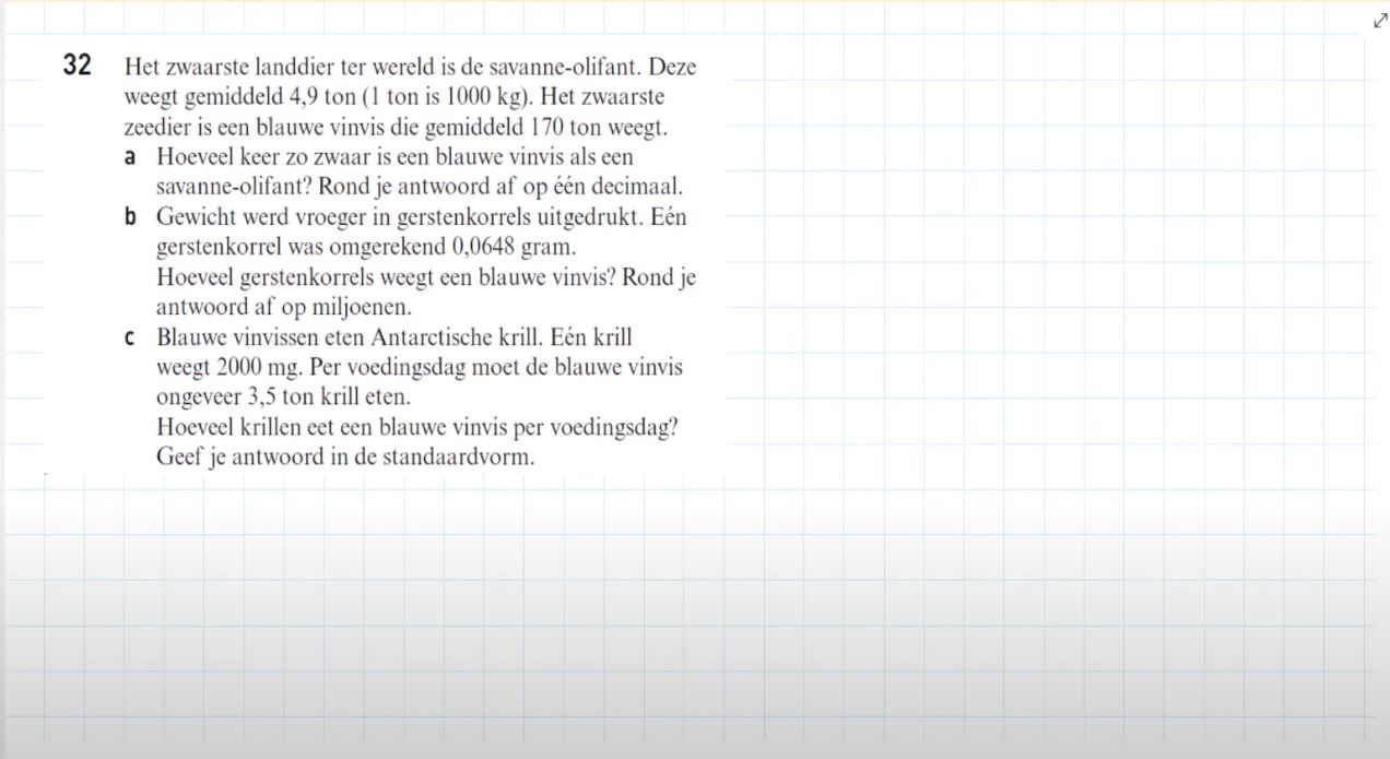 Grote en kleine getallen Opgave 32