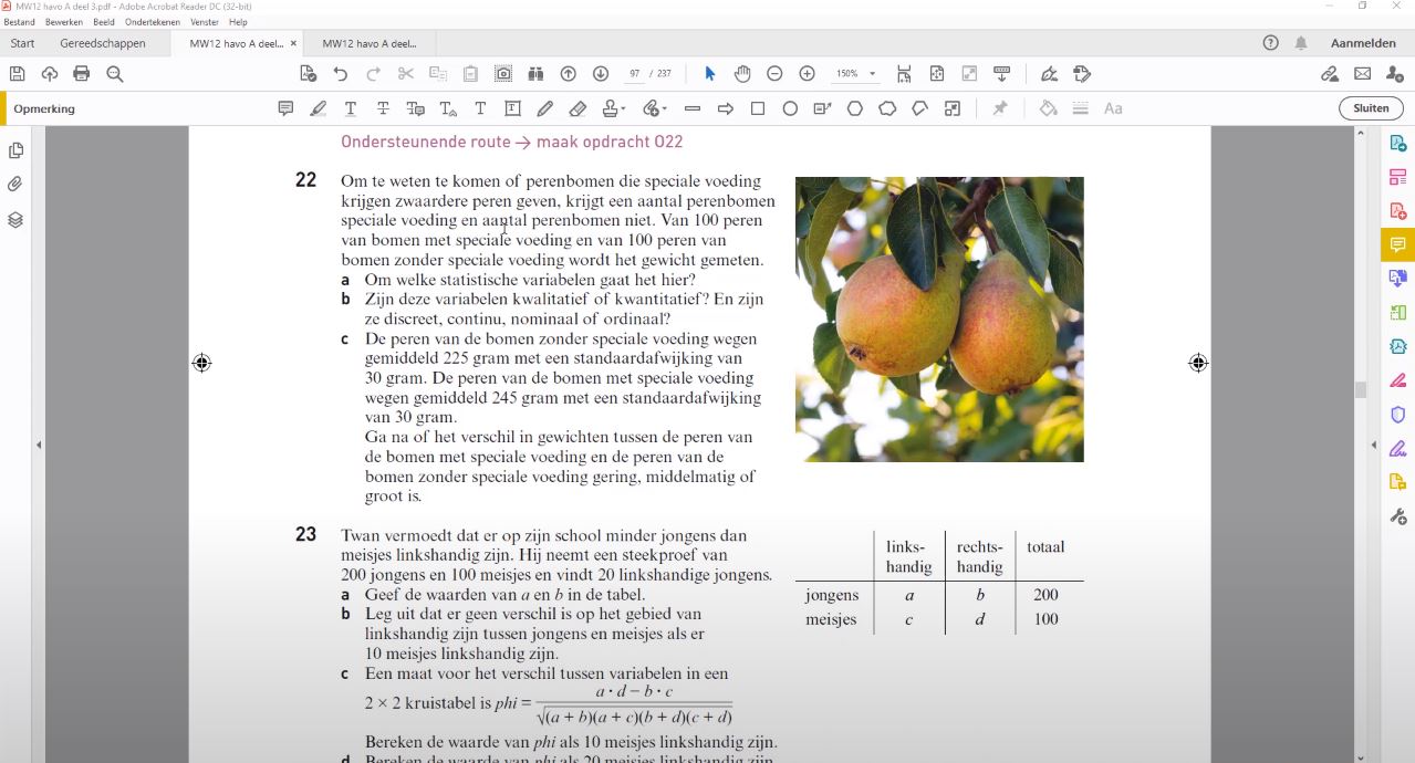 Groepen vergelijken met formules Opgave 22