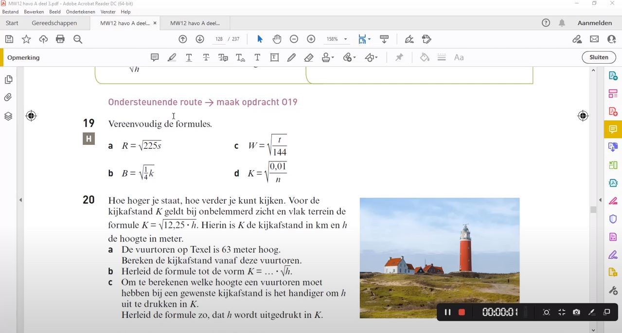 Wortelformules herleiden Opgave 19