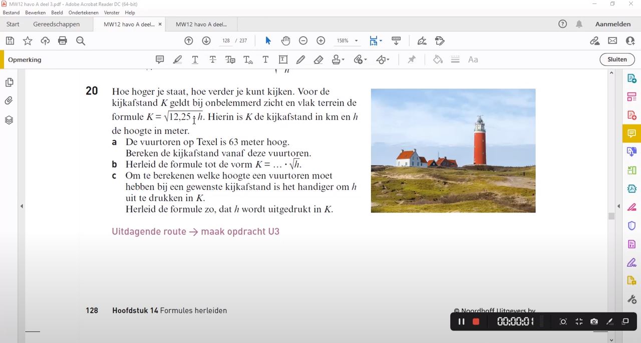 Wortelformules herleiden Opgave 20