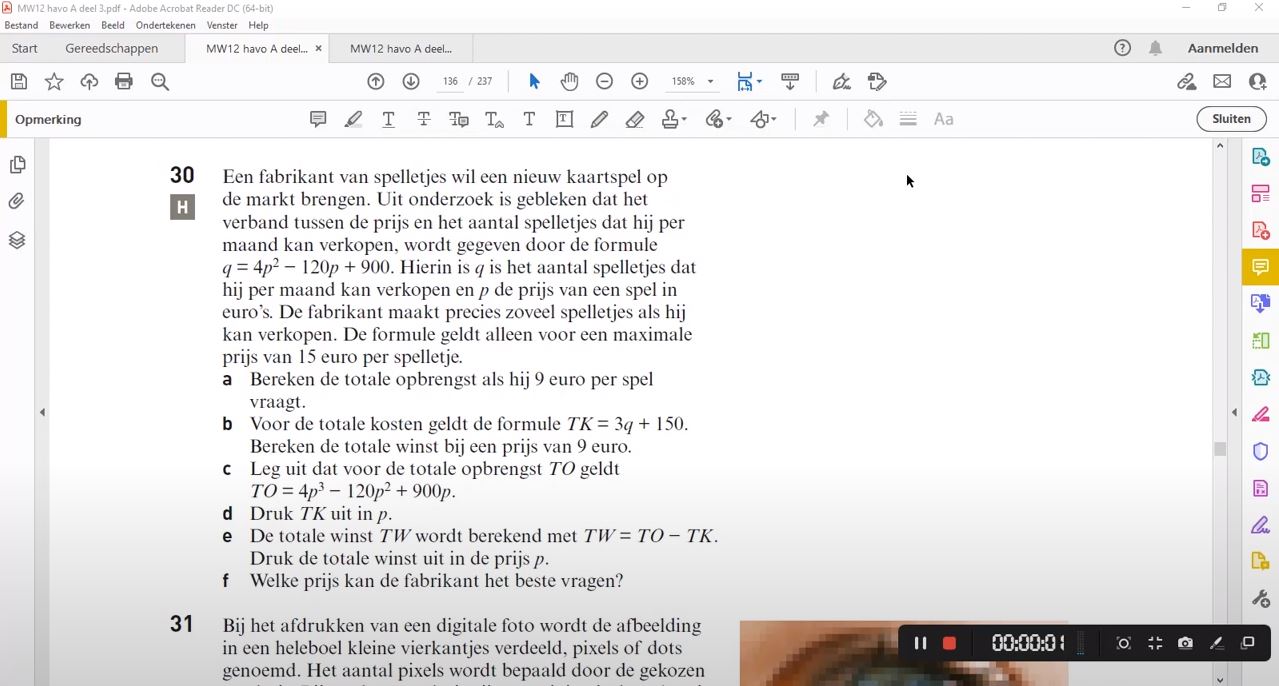 Formules combineren Opgave 30