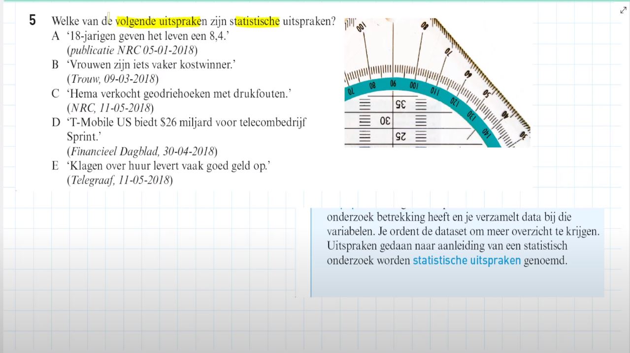 Wat is statistiek? opgave 5