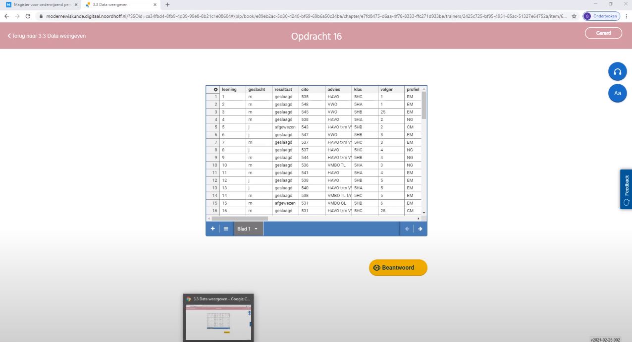 Data weergeven Opgave 16