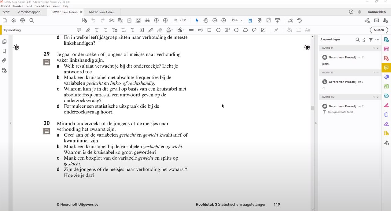 Groepen vergelijken Opgave 29