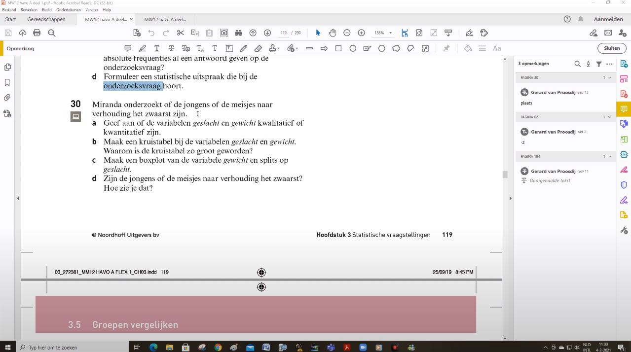 Groepen vergelijken Opgave 30