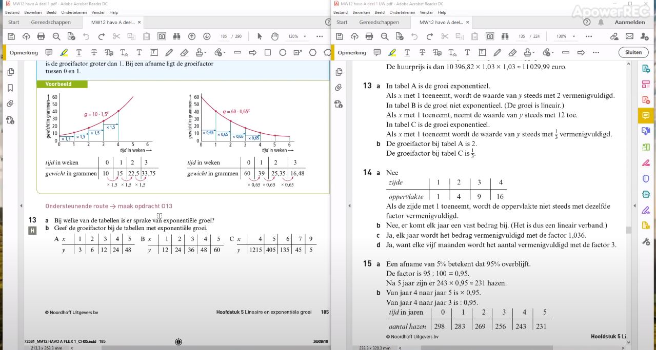 Exponentiële groei Opgave 13
