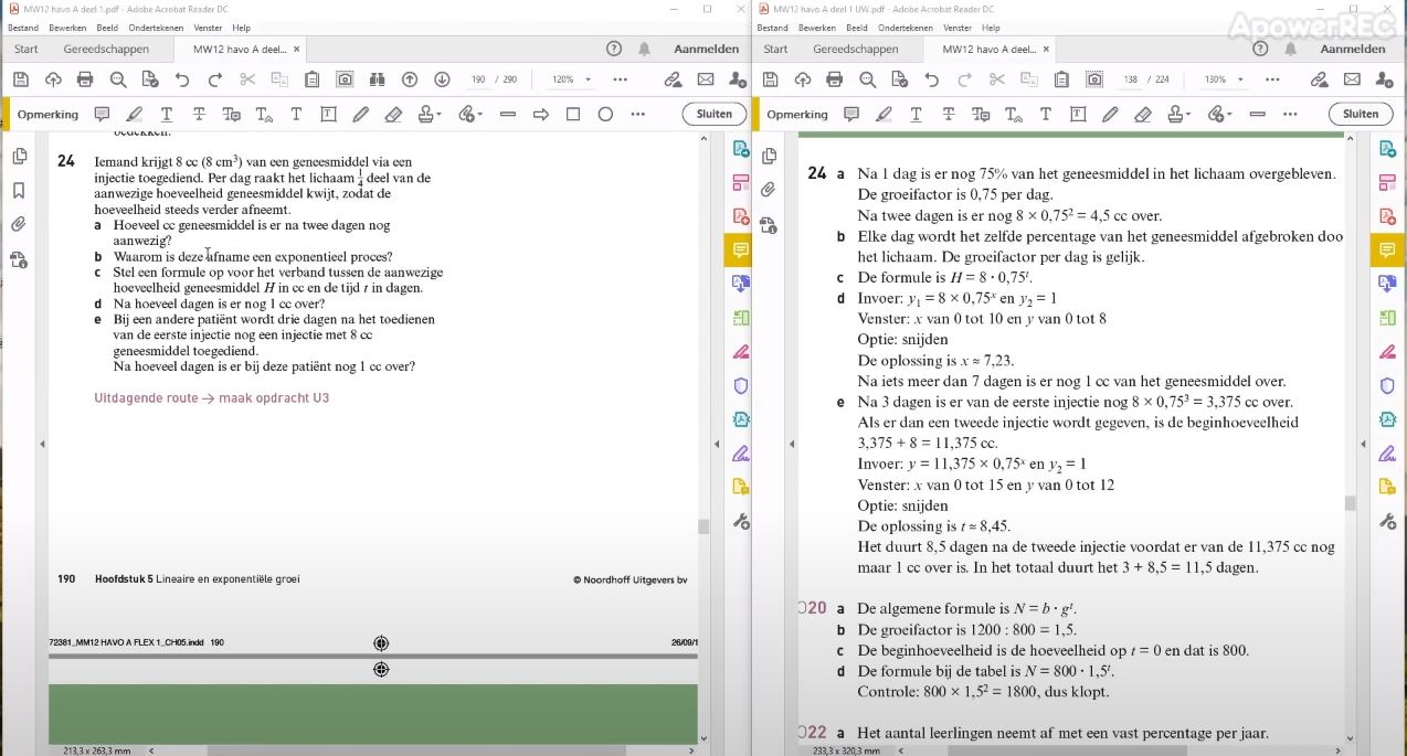 Exponentiële formules opstellen Opgave 24