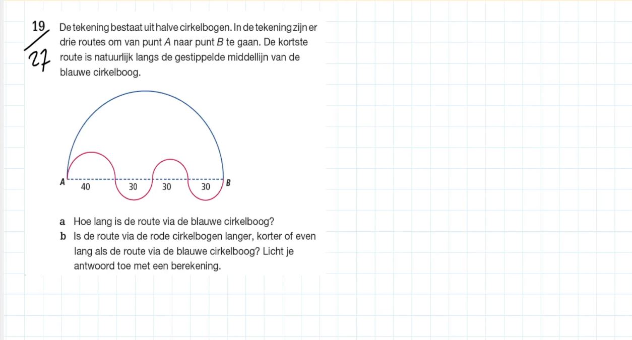 Omtrek van een cirkel Opgave 27