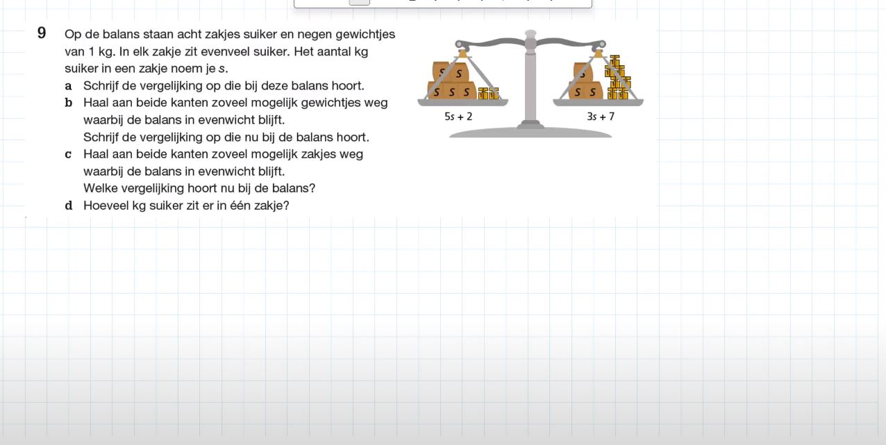 Vergelijkingen oplossen opgave 9