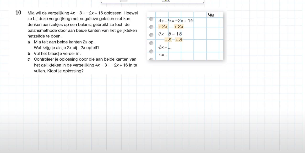 Vergelijkingen oplossen opgave 10