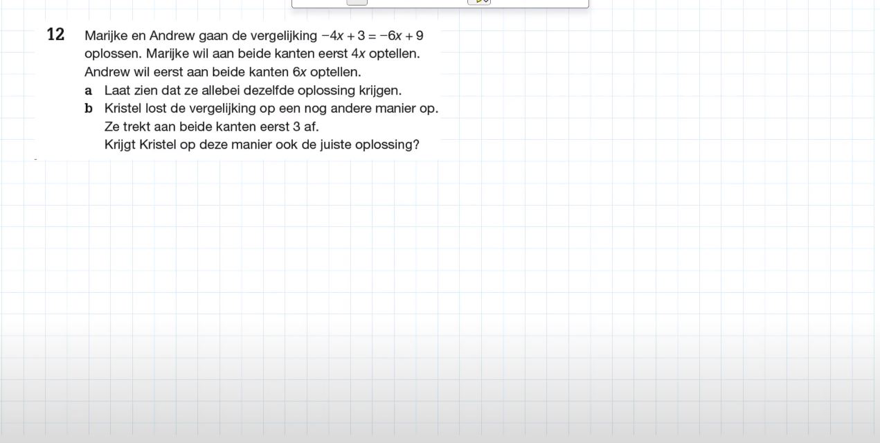 Vergelijkingen oplossen opgave 12