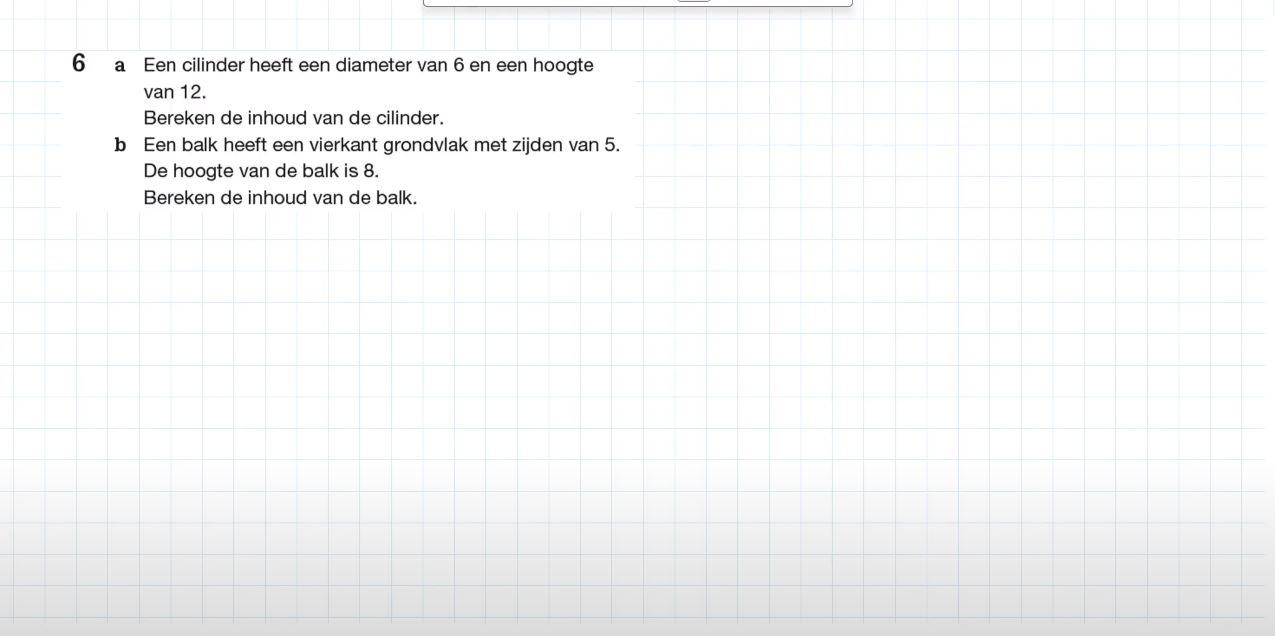 Balk en cilinder Opgave 6