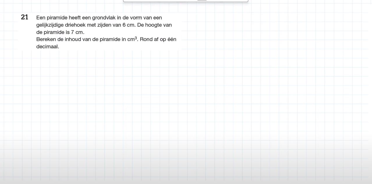 Piramide en kegel Opgave 21