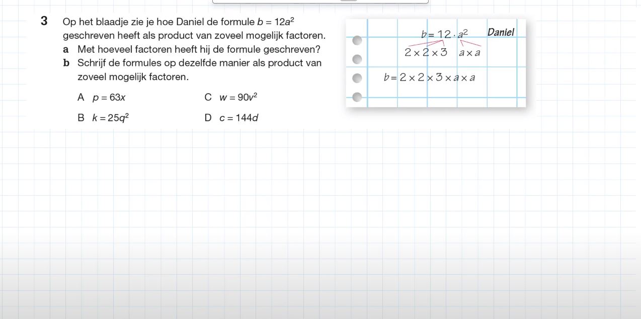 Ontbinden in factoren Opgave 3