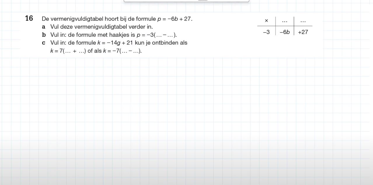 Ontbinden van tweetermen Opgave 16