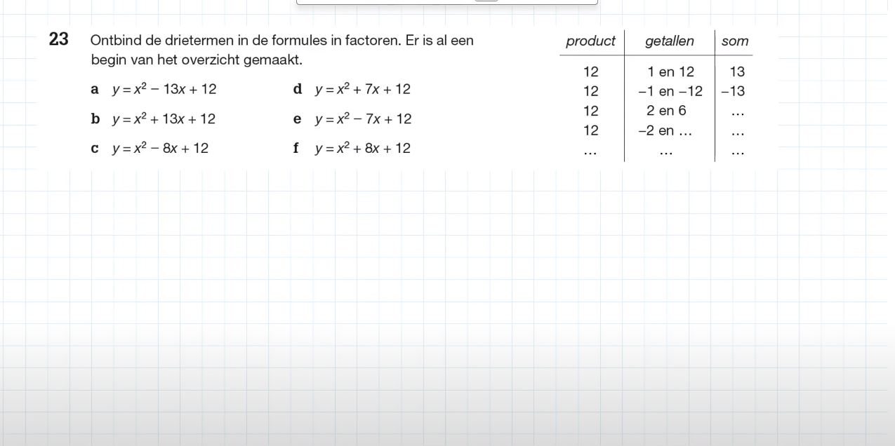 Ontbinden van drietermen opgave 23