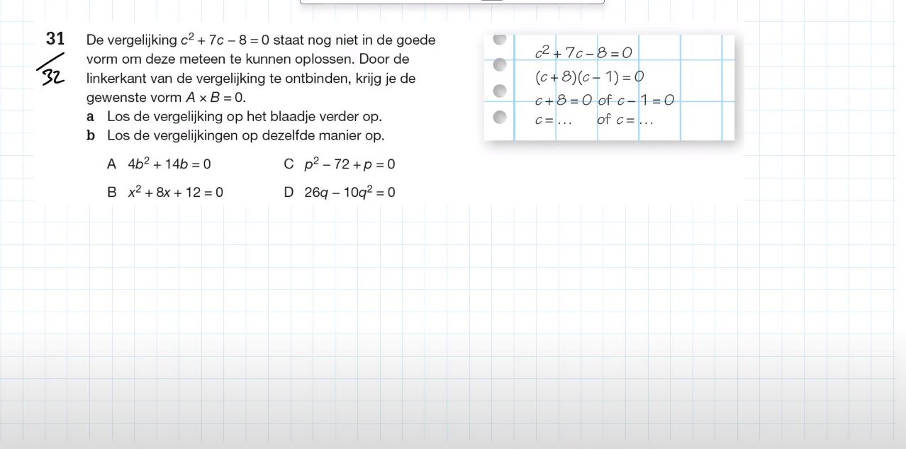 A x B = 0 Opgave 31