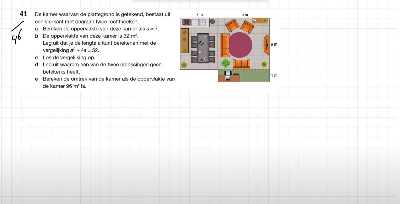 Kwadratische vergelijkingen Opgave 41