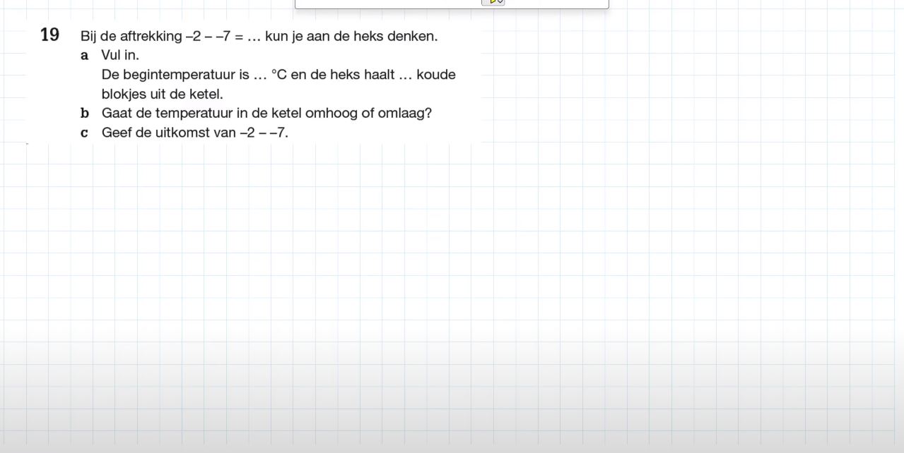 Aftrekken met negatieve getallen Opgave 19