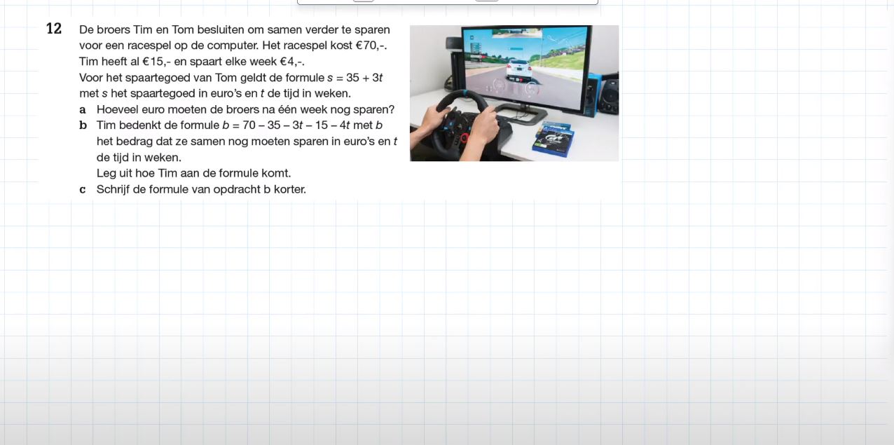 Formules vereenvoudigen Opgave 12