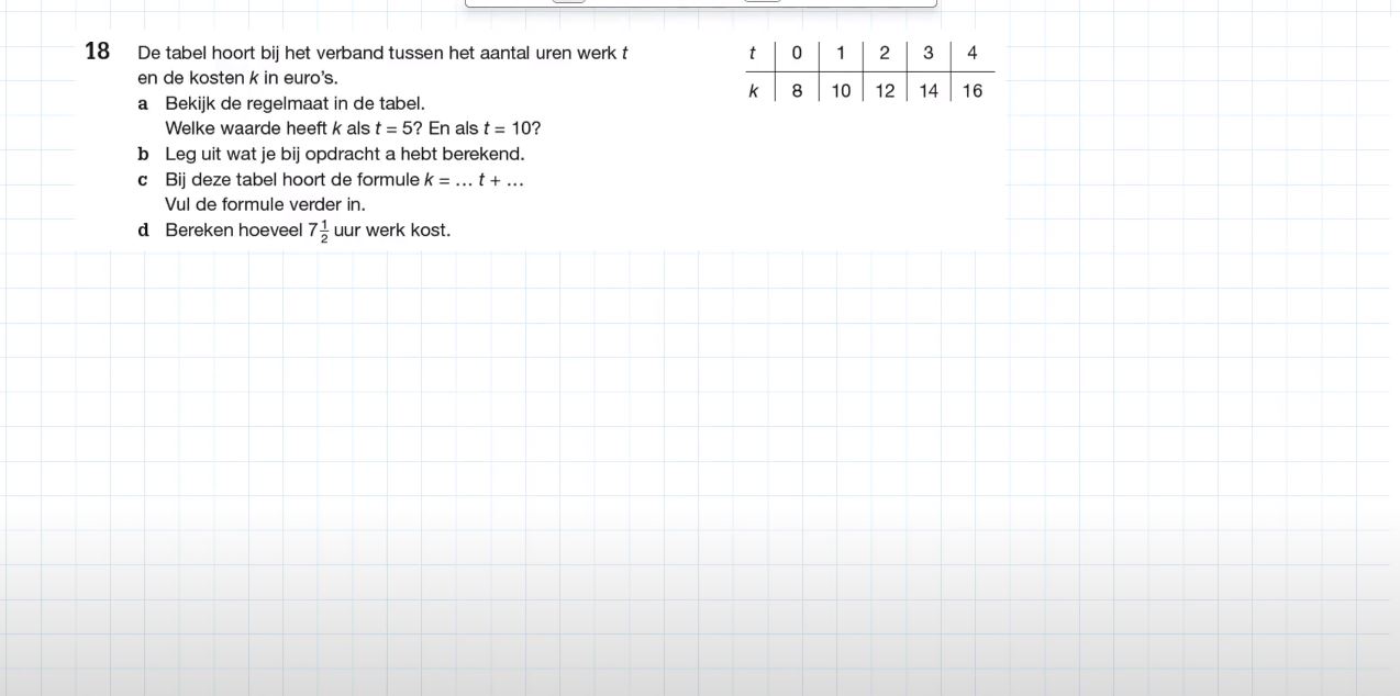 Werken met formules Opgave 18