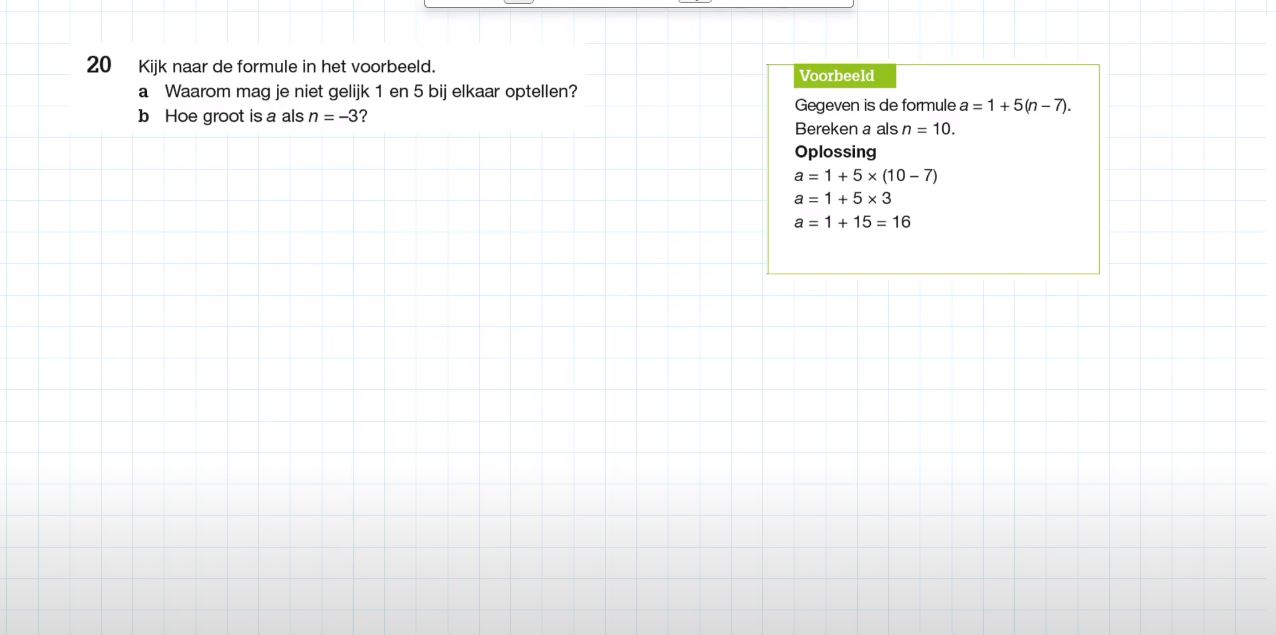 Werken met formules Opgave 20