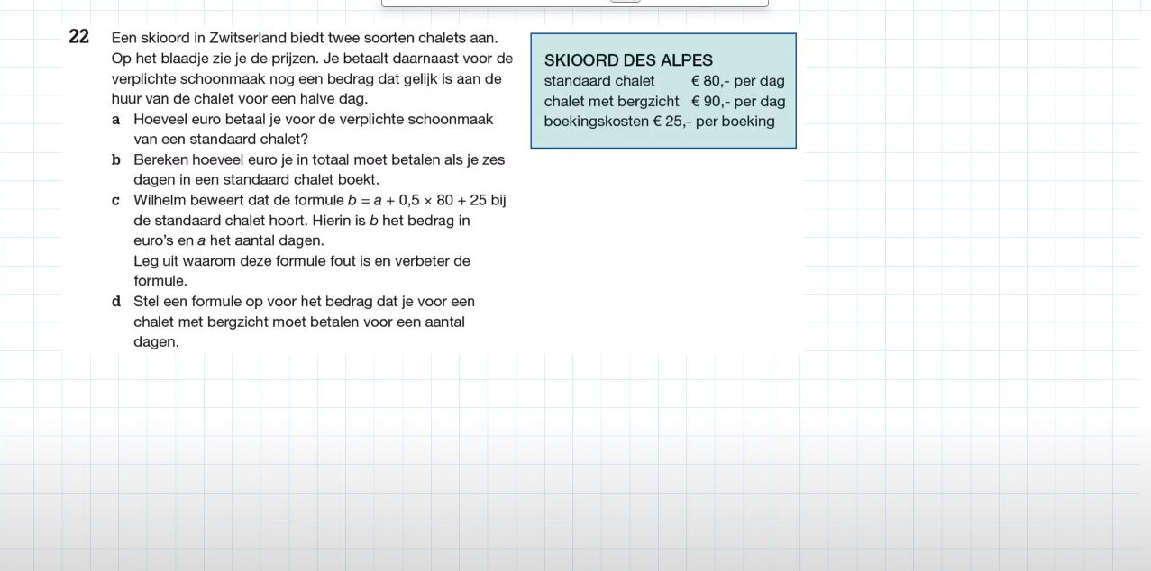 Werken met formules Opgave 22