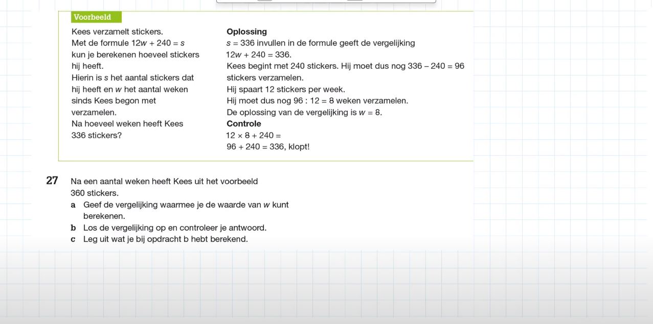 Vergelijkingen Opgave 27