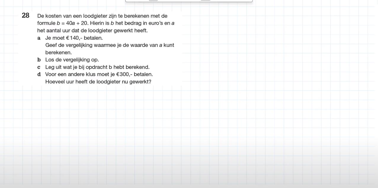 Vergelijkingen Opgave 28