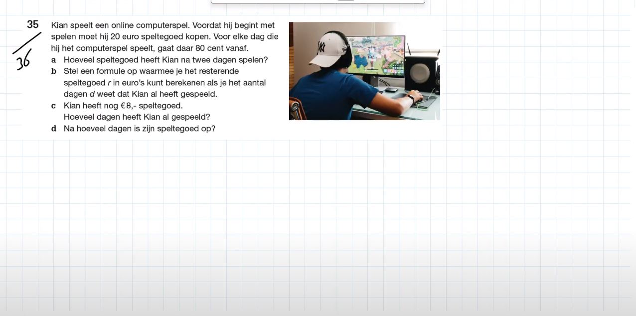 Vergelijkingen oplossen met bordjes Opgave 35
