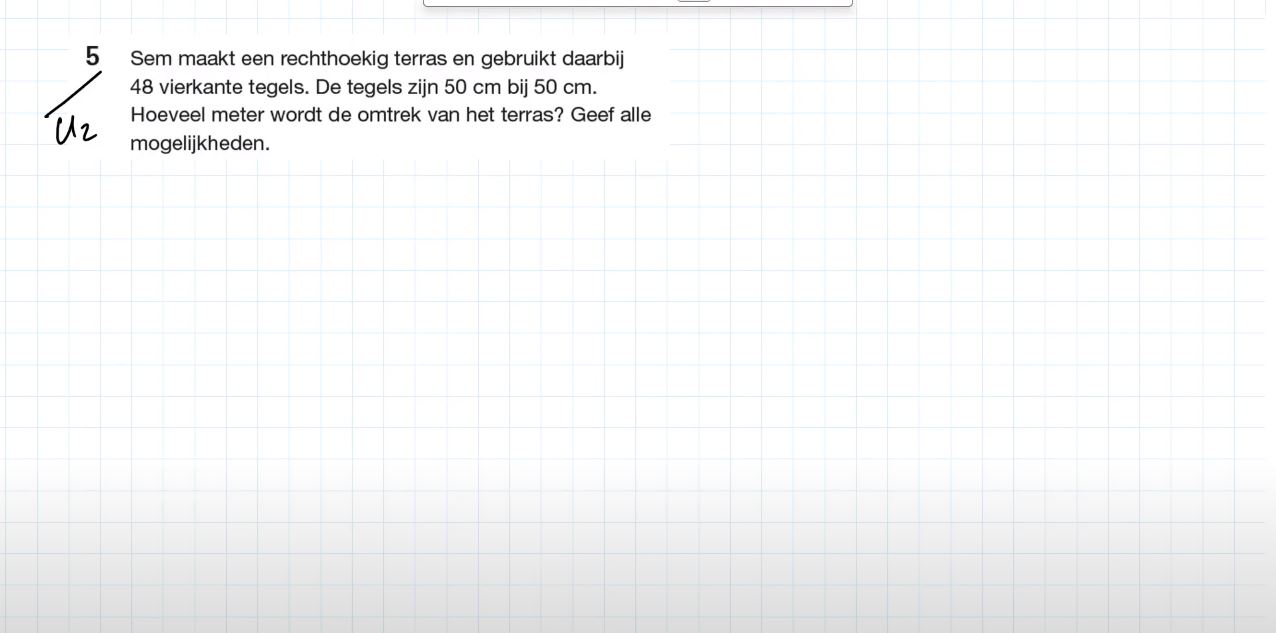 Omtrek en oppervlakte Opgave 5