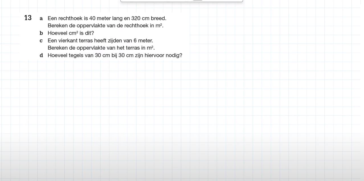 Oppervlakte berekenen Opgave 13
