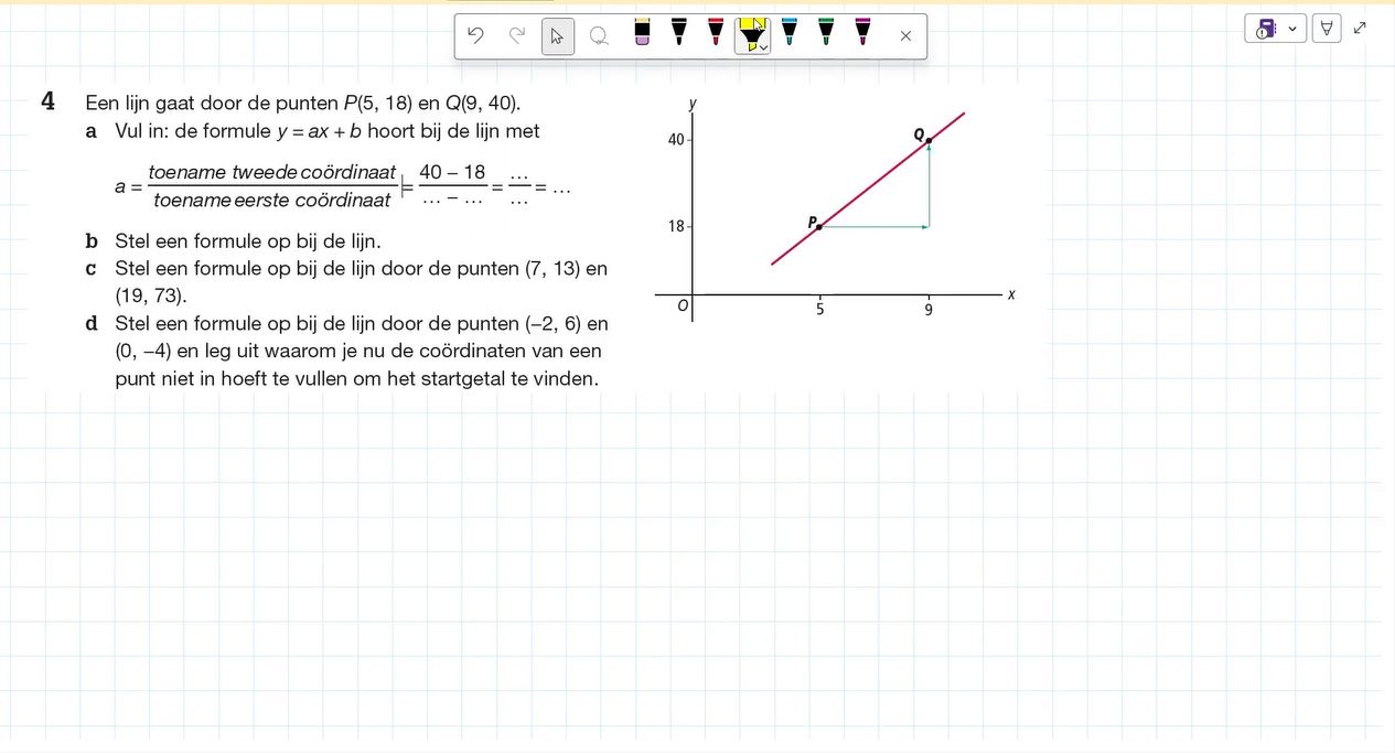 Lineaire formules opstellen Opgave 4