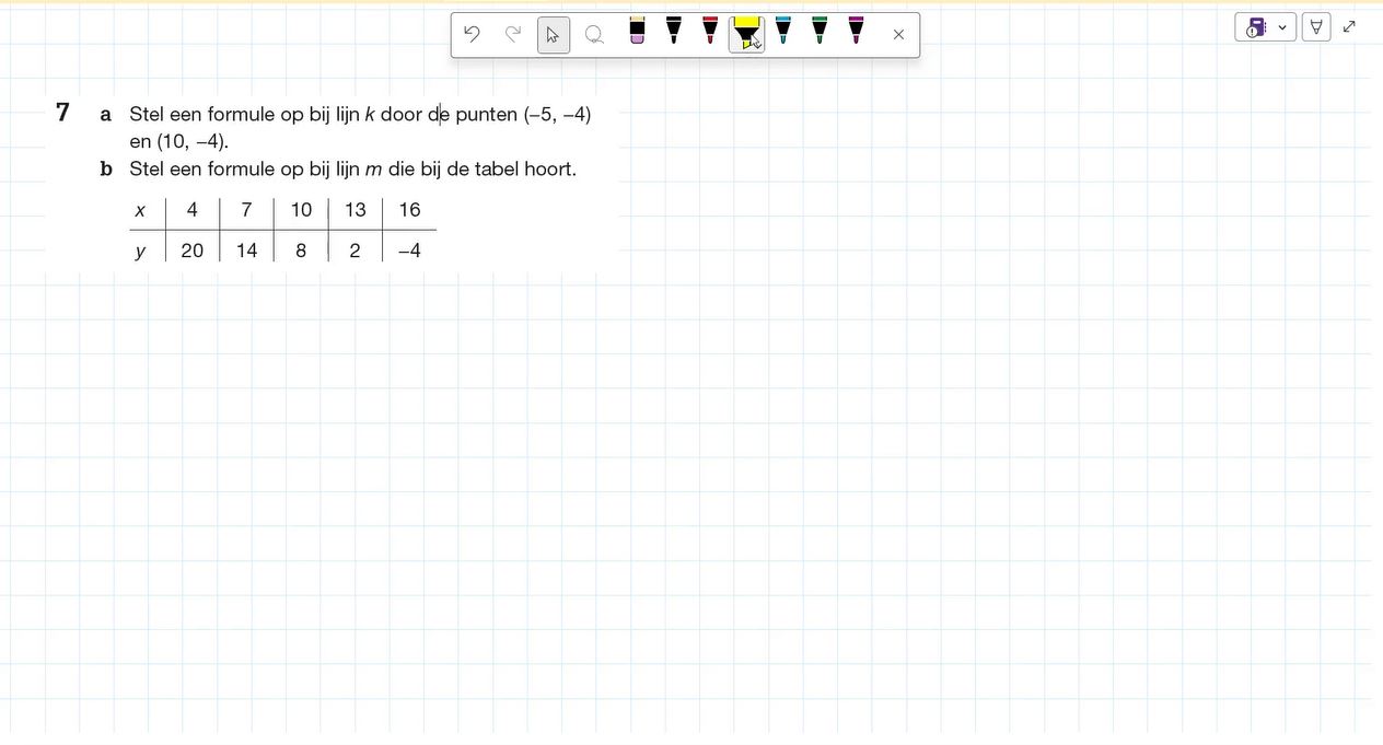 Lineaire formules opstellen Opgave 7