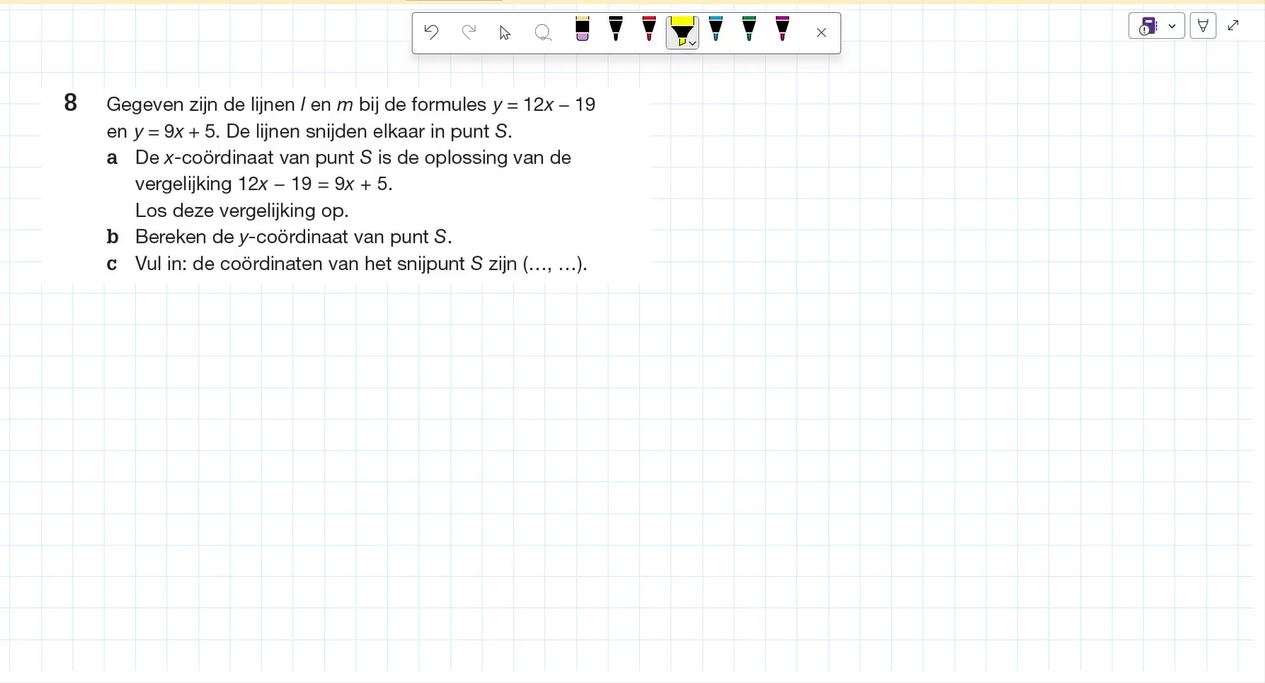 Lijnen snijden opgave 8
