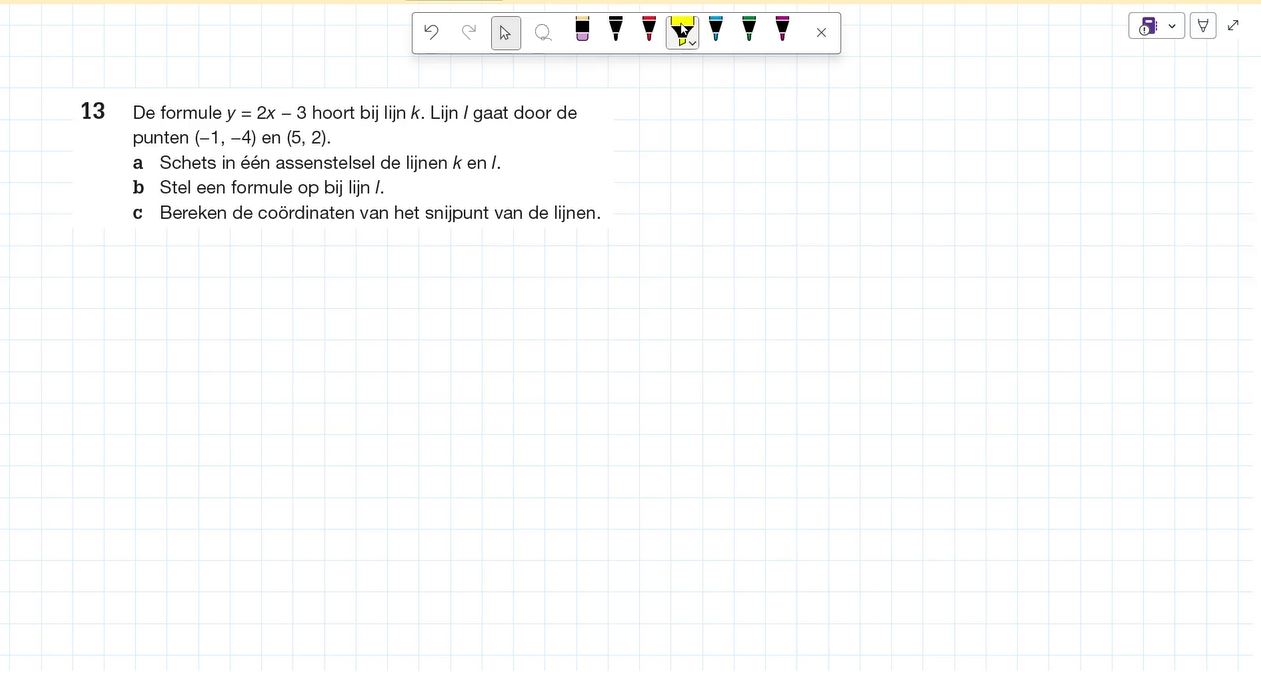 Lijnen snijden opgave 13