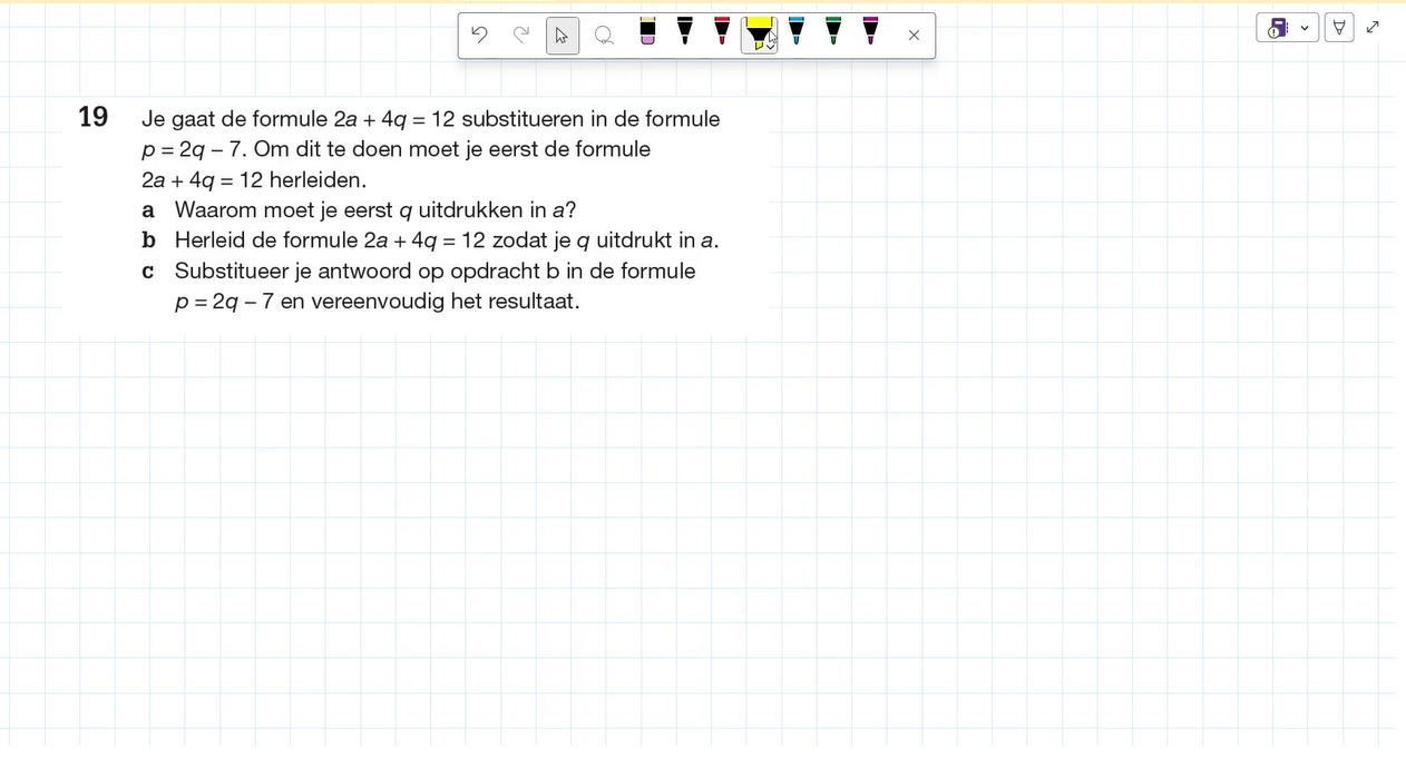 Formules substitueren Opgave 19