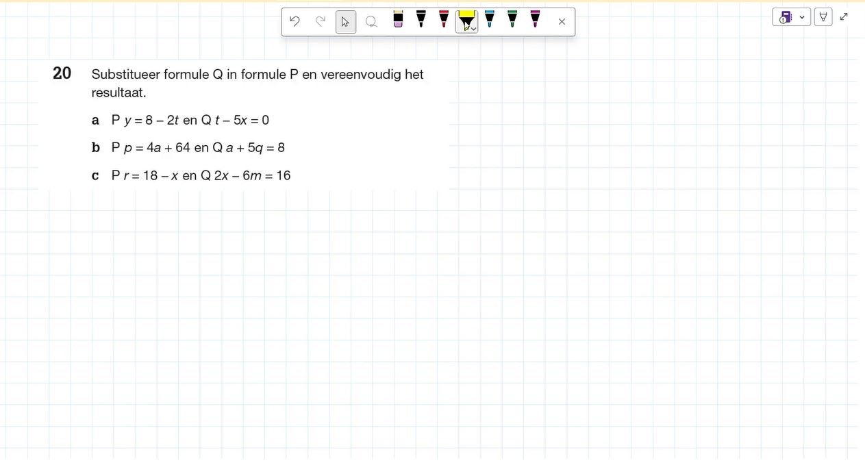 Formules substitueren Opgave 20