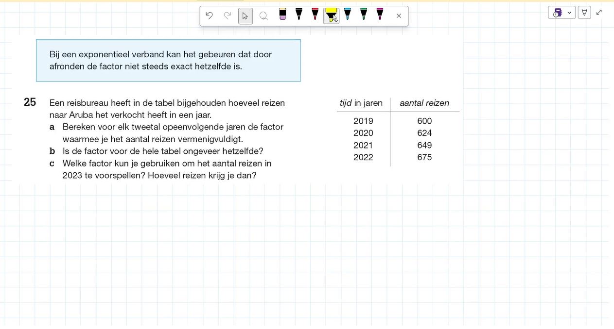 Exponentiële groei Opgave 25