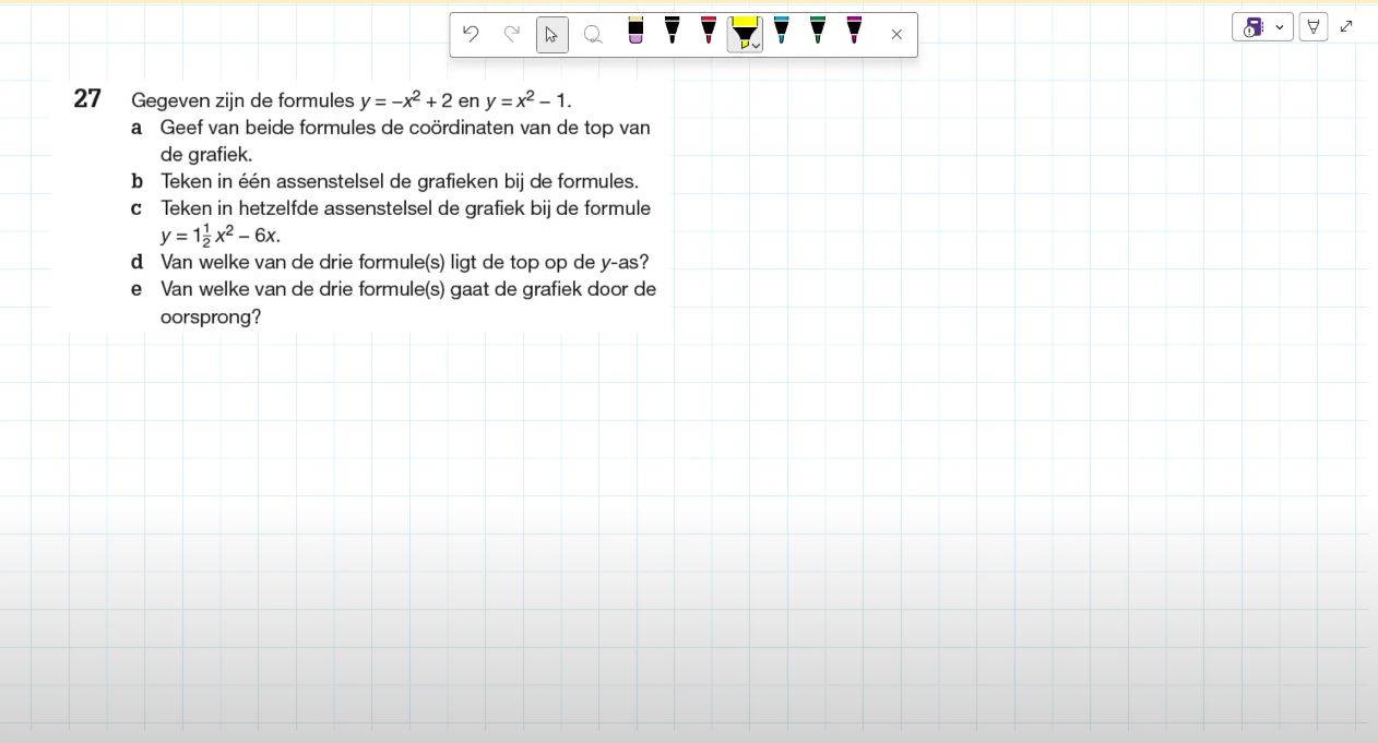 De vorm en de ligging van de parabool Opgave 27