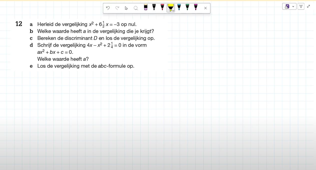 De abc-formule Opgave 12
