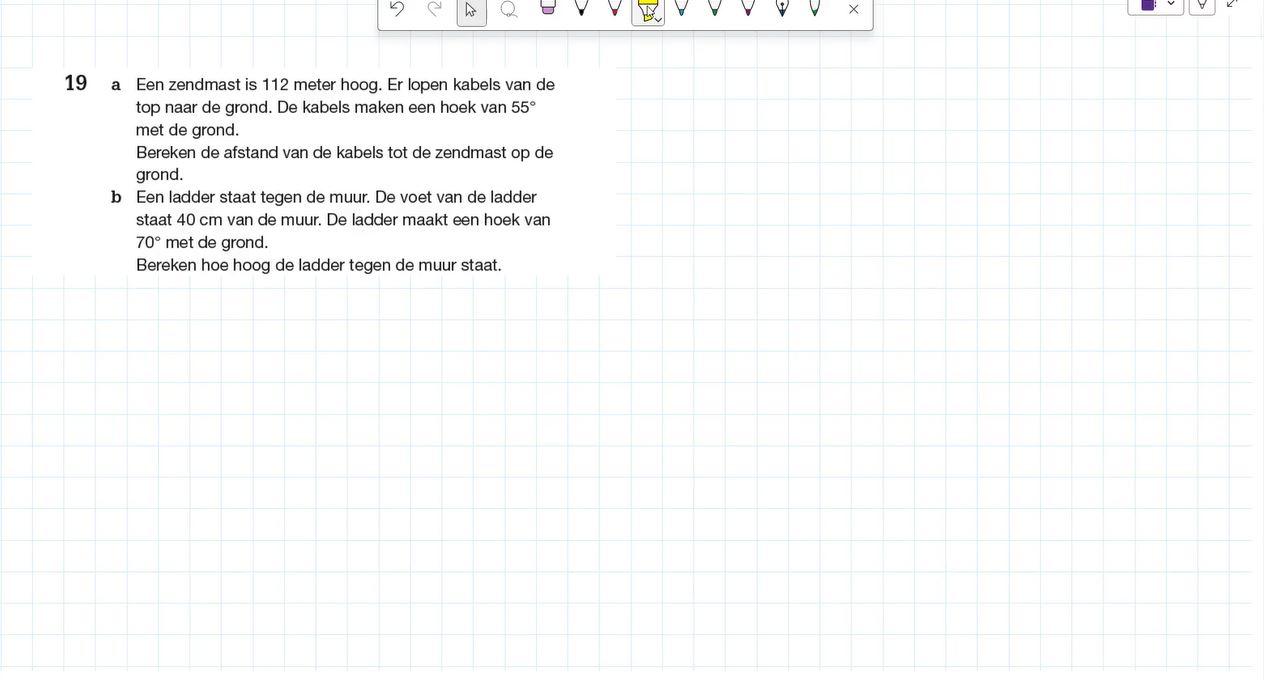 Rekenen met de tangens Opgave 19