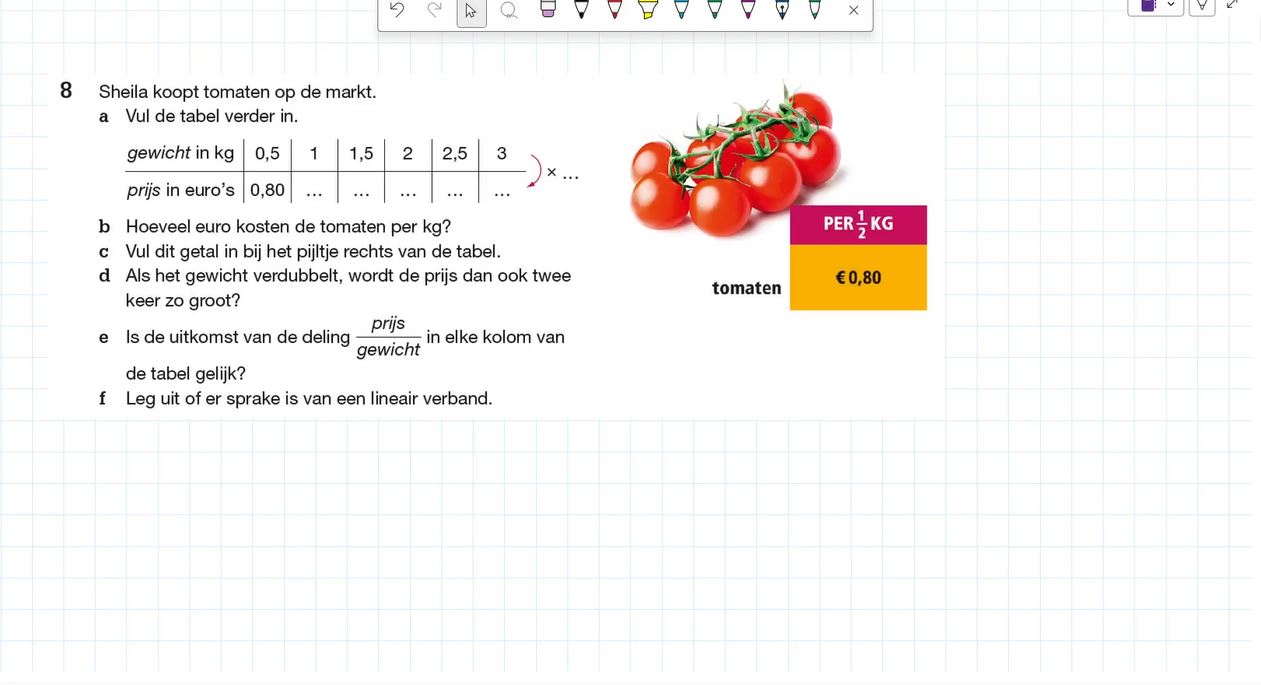 Recht evenredig en omgekeerd evenredig opgave 8