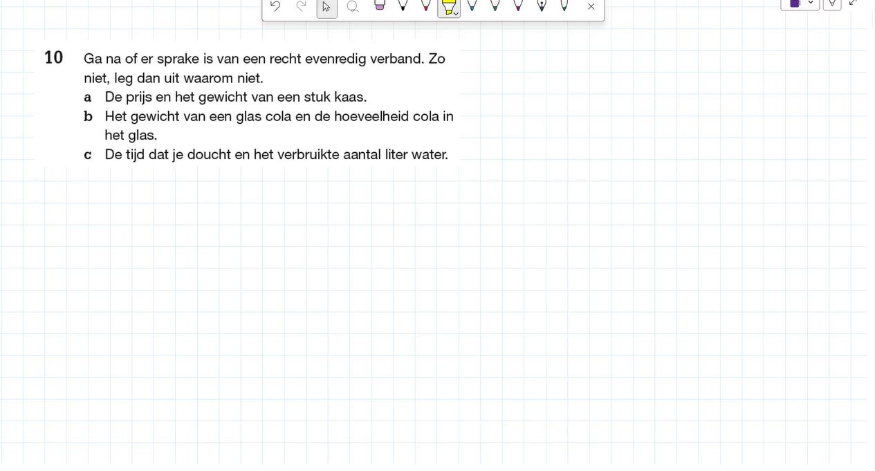 Recht evenredig en omgekeerd evenredig opgave 10