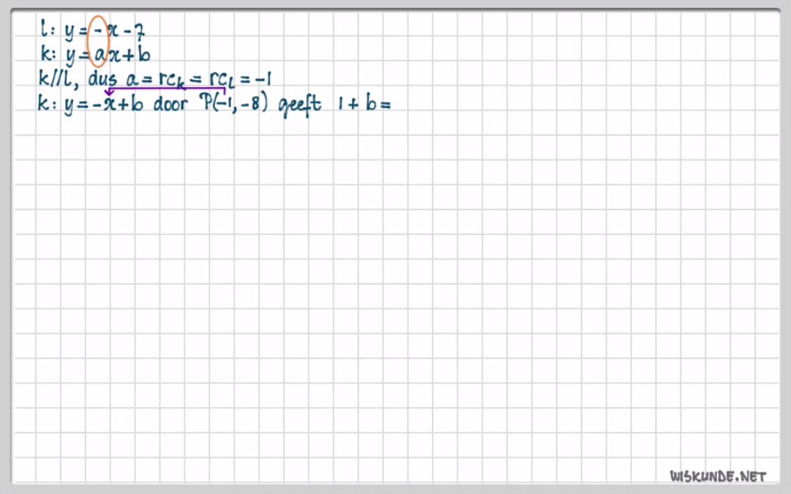 De formule y = ax + b Opgave 18