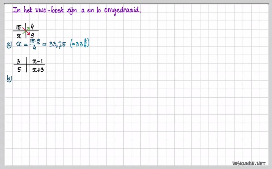 Verhoudingstabellen Opgave 4